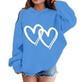 thumbnail image 4 of WOYY Big Girls' Hoodie Cozy Warm Hearts Print Hooded Sweatshirt, Sizes 8-9, 4 of 8