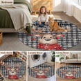 thumbnail image 5 of Round Rugs 7Ft, Christmas Elk Round Area Rug Washable Indoor Throw Carpet, Blue Black Plaid Winter Snowflake Xmas Deer Large Non Slip Circle Rug for Dining Room Playroom Home Decor Aesthetic, 5 of 8