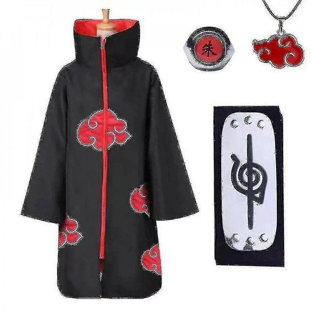 Naruto Akatsuki Cloak Anime Disfraz Kit Itachi Robe Halloween Capa larga
