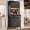 Black3, variant on HAUXITIO 71" Farmhouse Kitchen Pantry with LED Lights & Power Outlet,Tall Storage Cabinet with Microwave Shelf & Adjustable Shelves for Dining & Living Room,Blue