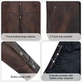 thumbnail image 6 of Dream Apparel Men's Motorcycle Biker Riding Leather Shirt Mens Light Weight Leather Shirt For Summer Riding Distressed Brown, 6 of 9