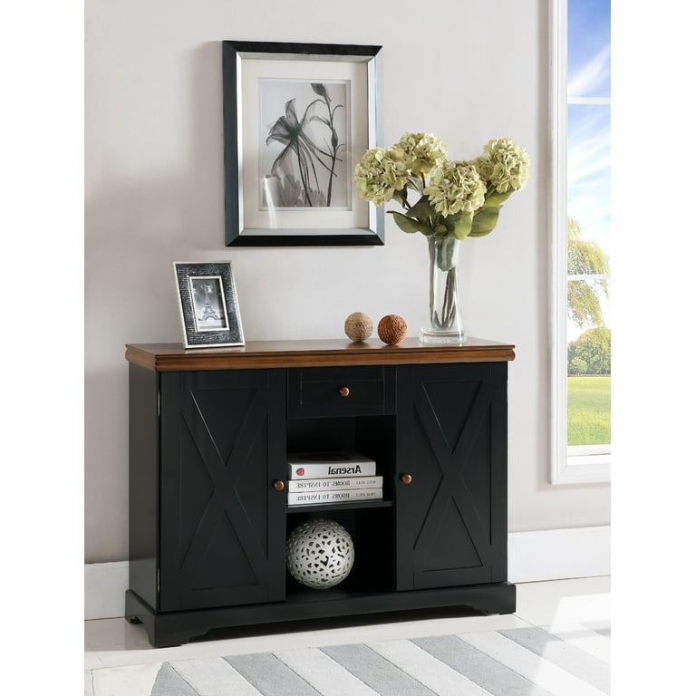 James Sideboard Buffet Server Cabinet with Storage Black Walnut Wood