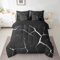 thumbnail image 2 of YST 7 Piece White Honeycomb Print Bed in a Bag, Abstract Geometry Bedding Set, Full, 2 of 5