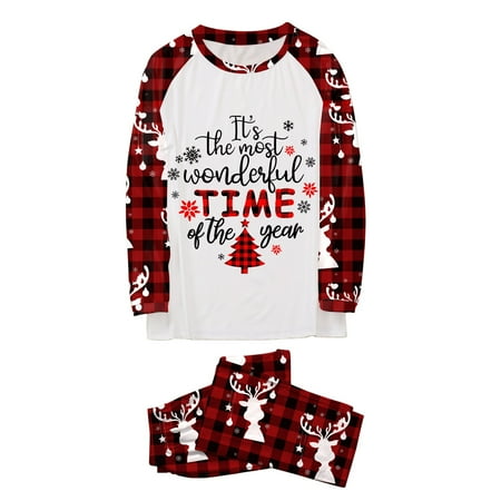 

Family Christmas Pajamas Set Christmas Family Pajamas Set Christmas Cute Letter Print Pajamas Plaid Festive Pajamas Loose Round Neck Mens Pajamas Dad Style