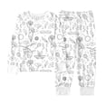 thumbnail image 5 of WhouRiu Little Girls Outfits Carnival Diy Hand Print Long Sleeve Top Pants Kids Soft Comfortable Sleepwear Outfit Set White,Size 6-7 Y, 5 of 6