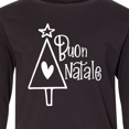 thumbnail image 4 of Inktastic Buon Natale Christmas Tree with Heart and Star Long Sleeve Youth T-Shirt, 4 of 5