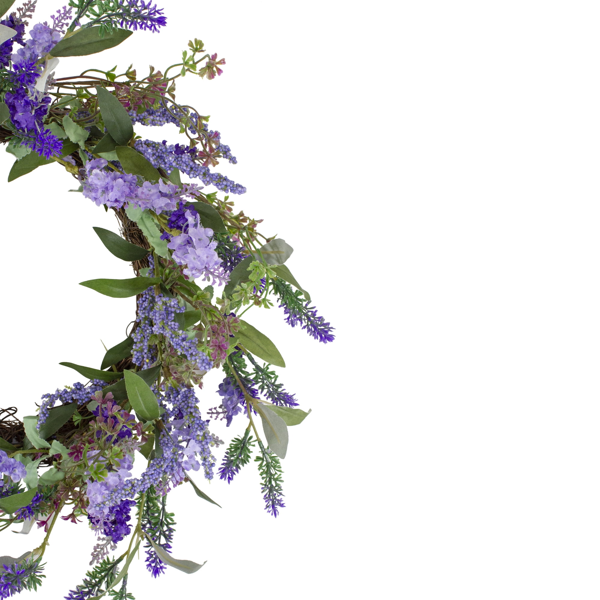 Lavender and Flower Spring Wreath Purple 18-Inch