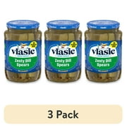 (3 pack) Vlasic Zesty Dill Pickles, Dill Pickle Spears, 24 fl oz Jar