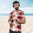 thumbnail image 4 of Wukai Lilies Flowers Print Men's Short-Sleeved Mesh T-Shirt,Quick-Dry Short Sleeve Workout T-Shirt-Small, 4 of 8