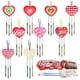thumbnail image 4 of Paquete de 9 campanillas de viento con forma de corazón. Crea tus propias campanillas de viento de amor. Manualidades de madera coloridas para el Día de San Valentín., 4 of 4