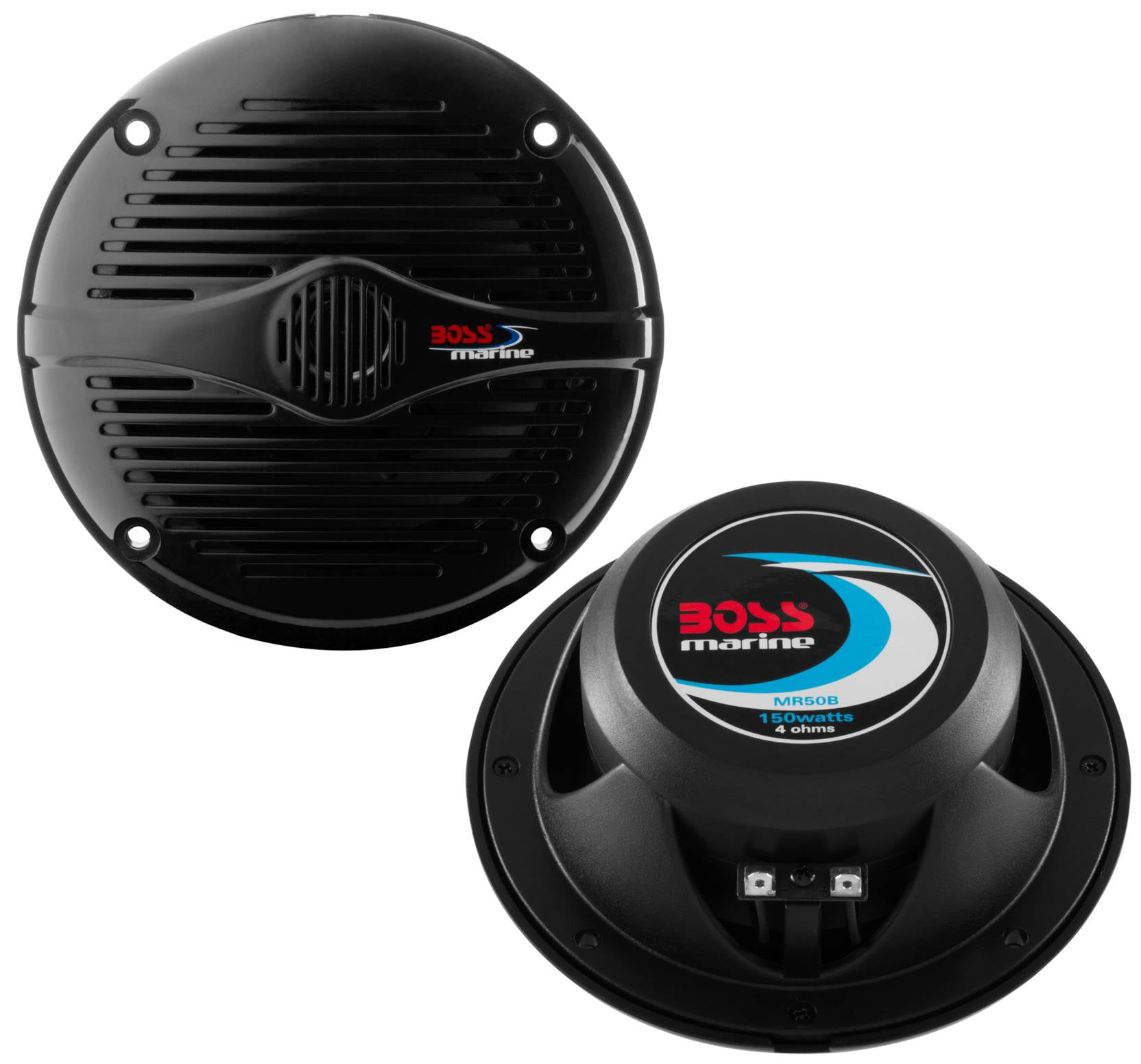 New Pair BOSS MR50B 5.25" 2-Way 150W Marine/Boat Car Coaxial Audio Speaker Black