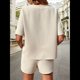 thumbnail image 4 of Conjunto de Pijama para Mujer, de Punto Gofre, de 2 Piezas, para Estar en Casa, con Bolsillos. Crema XL, 4 of 9
