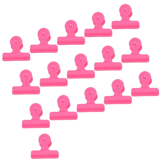 fastboy 16 Pcs Pinces à Sacs Robustes pour Aliments, Pinces à Papier en Plastique, Organisateur à Ressort pour Billets, Notes, Dortoir, Bureau, Rose Rouge G