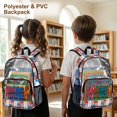 thumbnail image 4 of ZIATUBLES Clear Backpack Heavy Duty, America Floral Stars Printed Fabric & PVC Transparent Bookbag with Reinforced Strap, Large Capacity See Through Backpack for School, Travel, 4 of 7
