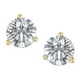 thumbnail image 2 of Star K� Round 7mm Genuine White Topaz Three 3 prong Martini Screw back Stud earrings, 2 of 9