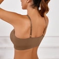 thumbnail image 4 of Lumtrix V Neck Sports Bra for Women Padded Push up Sport Bras Adjustable Thin Straps Light Support Yoga Bra Brown 36, 4 of 5