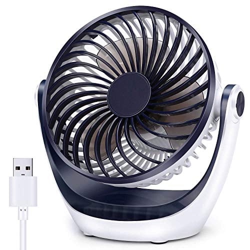 Small USB Fan Desk Table for Home Office Bedroom Two Speeds 5.5" 