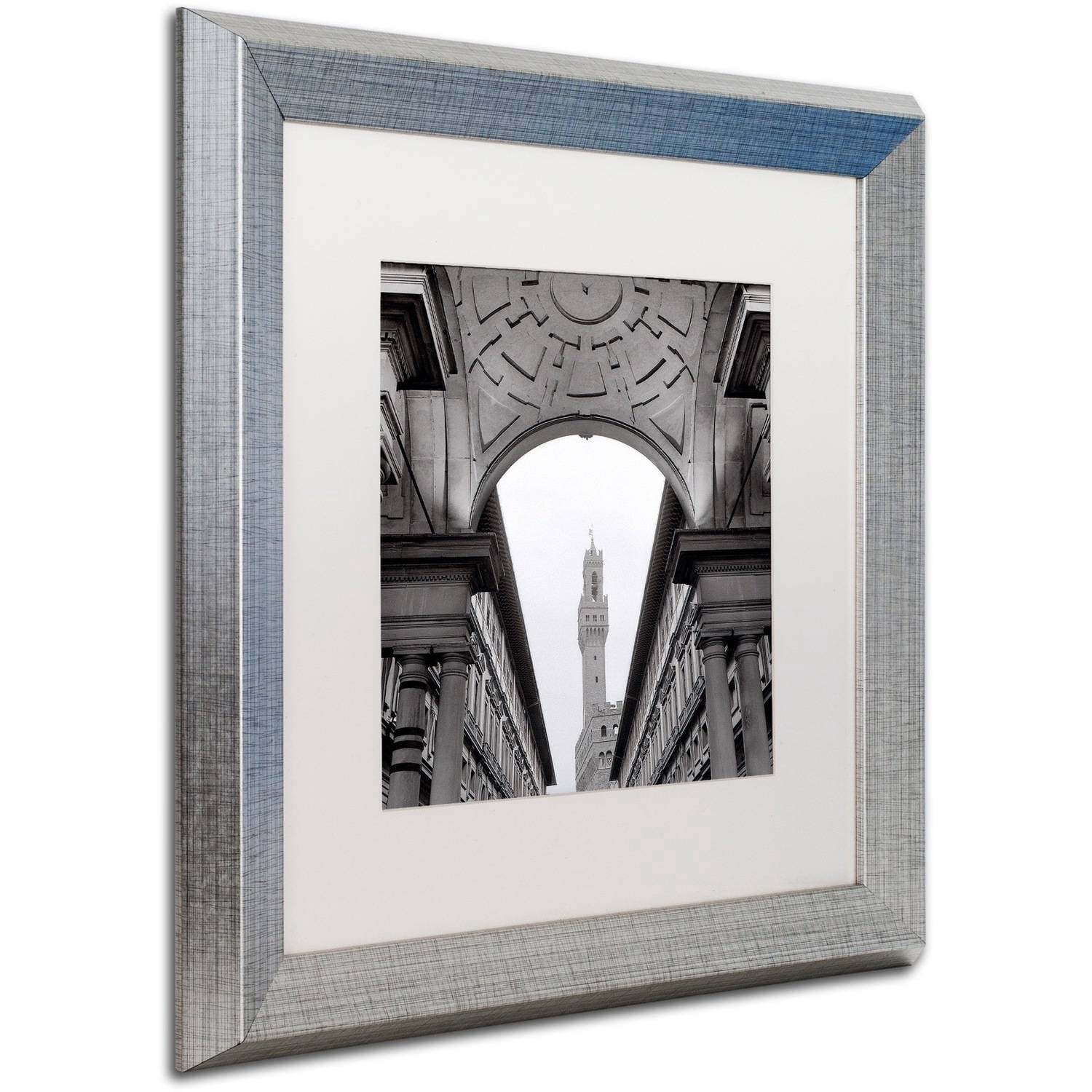 Trademark Fine Art "Firenze II" Canvas Art by Alan Blaustein, White Matte, Silver Frame