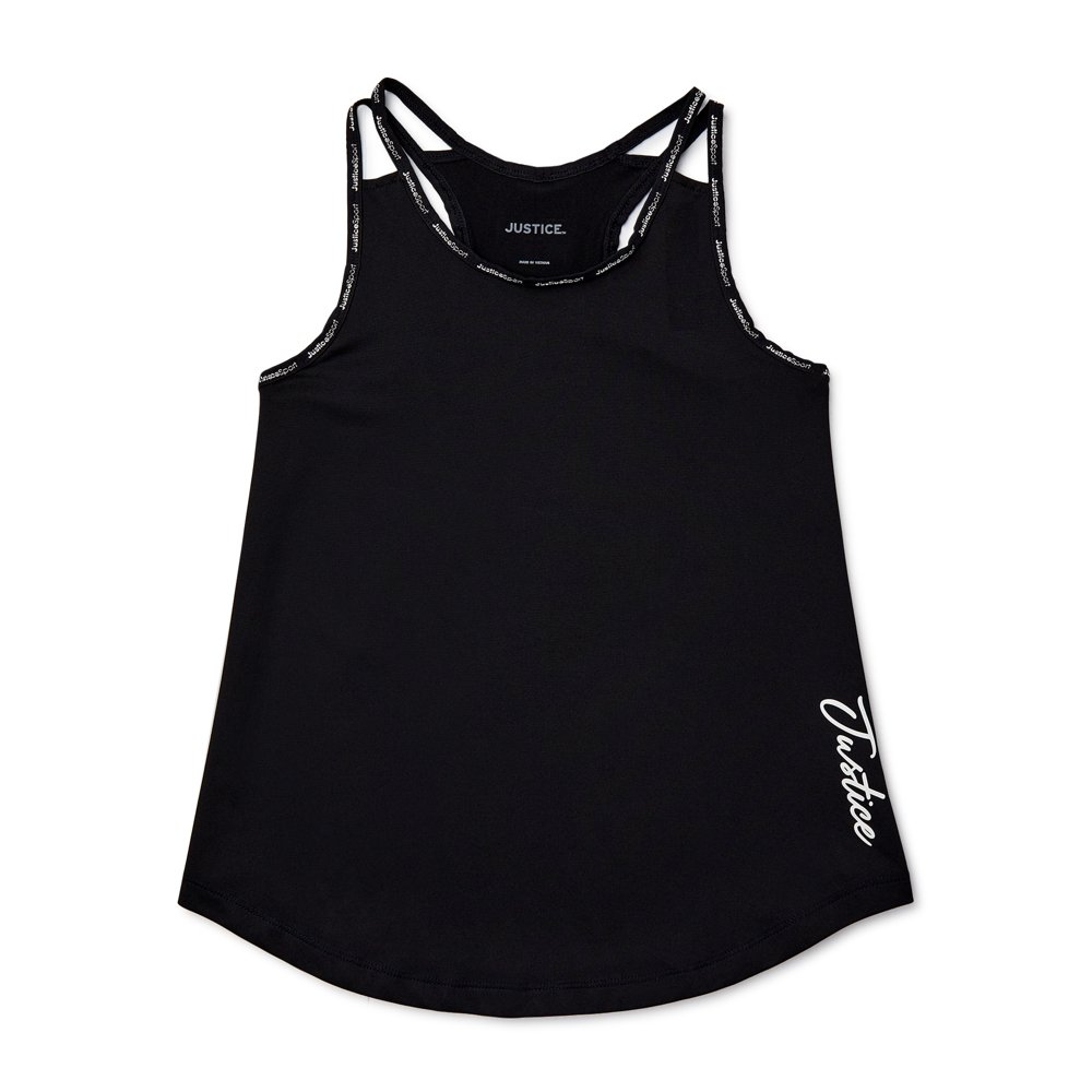 Justice Justice Girls Racerback Graphic Active Tank Top, Sizes 518