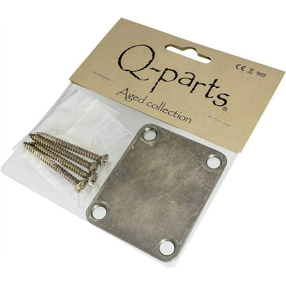 Q-Parts Aged Collection '60s Stratocaster/Telecaster Neckplate, Relic Nickel