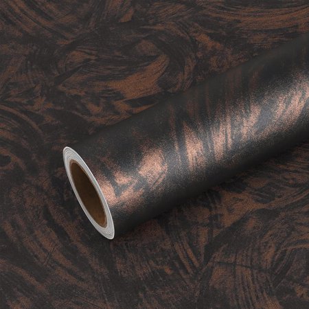 Black Concrete Peel and Wallpaper - Removable Industrial Self for Walls, , Bathroom - Textured Metallic 15.7''x354''
