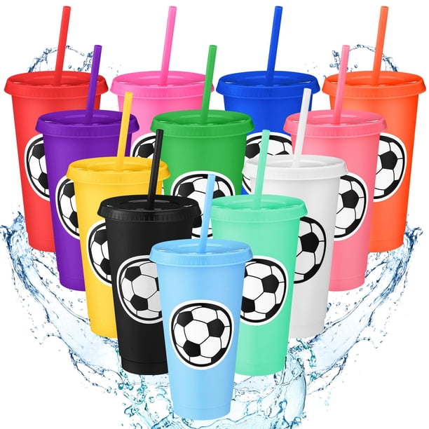 Domensi 12 Vasos Plásticos de Fútbol de 710 ml Multicolor