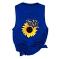 thumbnail image 4 of ibuvkizy Womens Tank Tops Loose Fit Cute Summer Tops for Women,Womens Tank Tops Casual Loose Fit Plus Size Sunflower Printed Tee,Gifts for Women, 4 of 5
