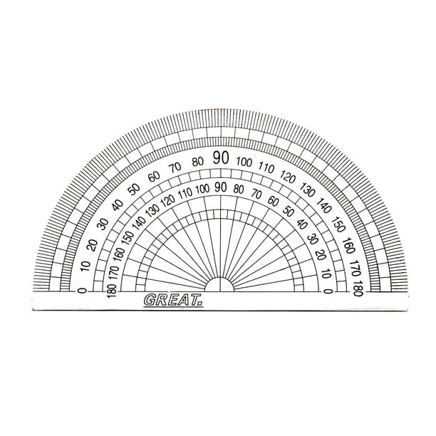 plastic protractor math protractor 0 180 degree for angle measurement math class office supply 20 pack walmart com