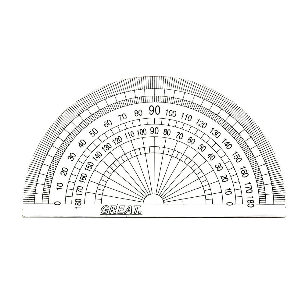Plastic Protractor Math Protractor 0180 Degree for Angle Measurement