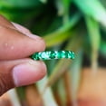 thumbnail image 2 of Round Cut Emerald Gemstone Ring, 925 Sterling Silver Ring, Eternity Women Engagement Ring, Charm Ring, Statement Ring, Personalized Gift,.., 2 of 4