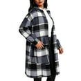 thumbnail image 2 of Maplenight Women's Plus Size Flannel Shacket Plaid Long Shirts Jacket Oversized Coat Fall Fashion Outfits, 2 of 6
