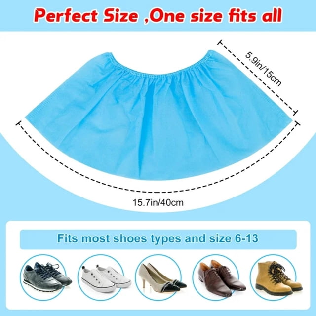 Shoe Covers Disposable 100 Pack 50 PairsBoot Covers Non-Slip For IndoorDurable Noiseless Shoe Booties Covers For Home Real EstateWorkplaceConstruction