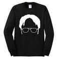 thumbnail image 2 of Wild Bobby, Office Dwight Glasses Face Silhouette Funny Schrute, Pop Culture, Men Long Sleeve Shirt, Black, Small, 2 of 4