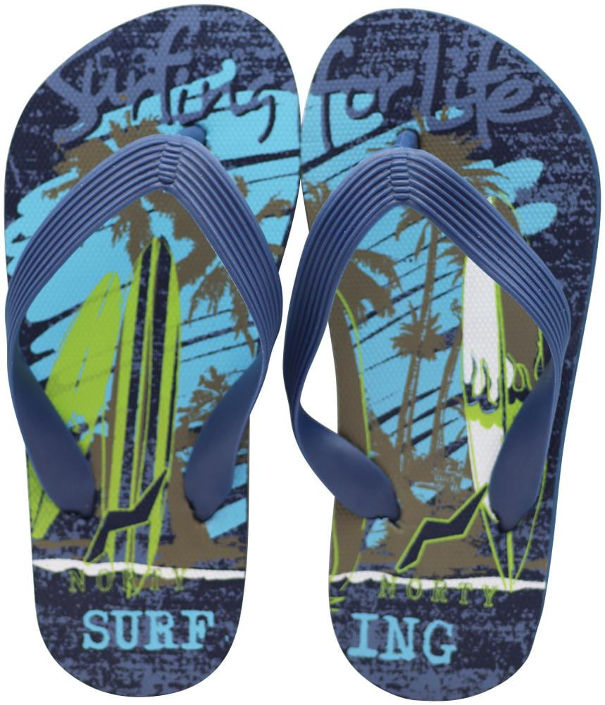 Boys Arizona Shark blue OR SURF BLUE flip flops MULTIPLE SIZES NEW WITH TAGS