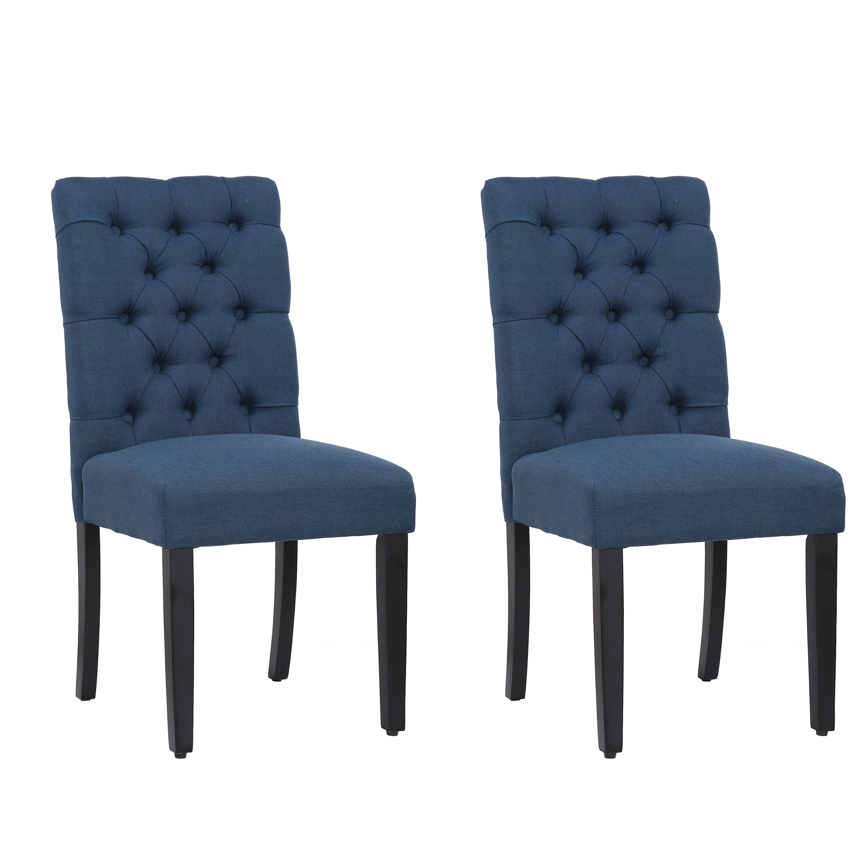 WestinTrends Hayes Tufted Dining Room Chairs Set of 2, Linen Fabric