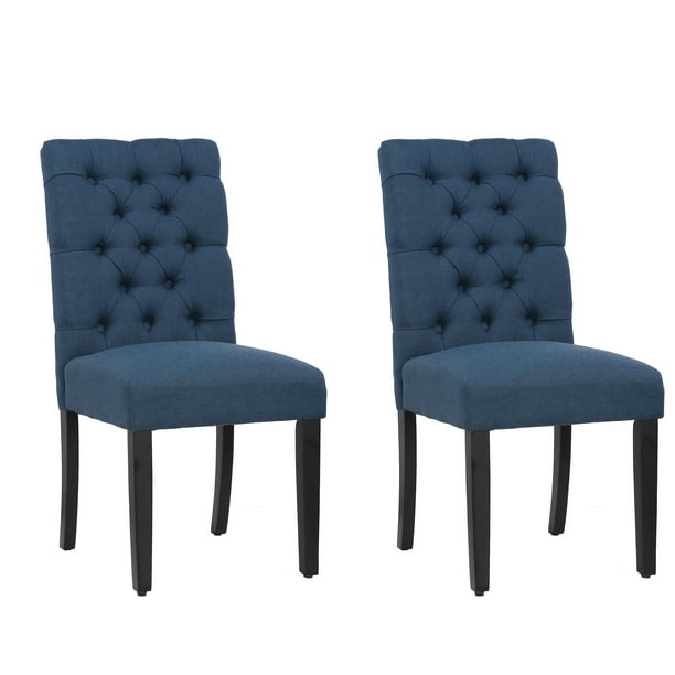 WestinTrends Hayes Tufted Dining Room Chairs Set of 2, Linen Fabric