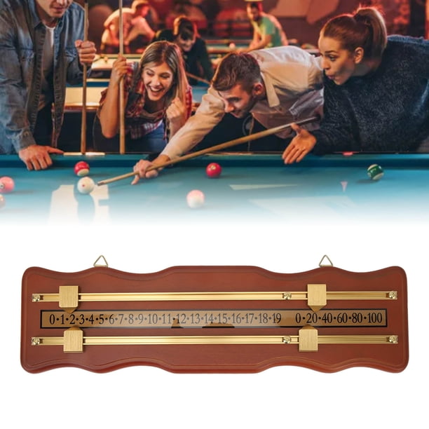 Tableau De Score De Billard – Curseurs En Laiton, 0-100 Points, Compact 430x120mm, Fixation Murale Pour Billard/Pool/Snooker