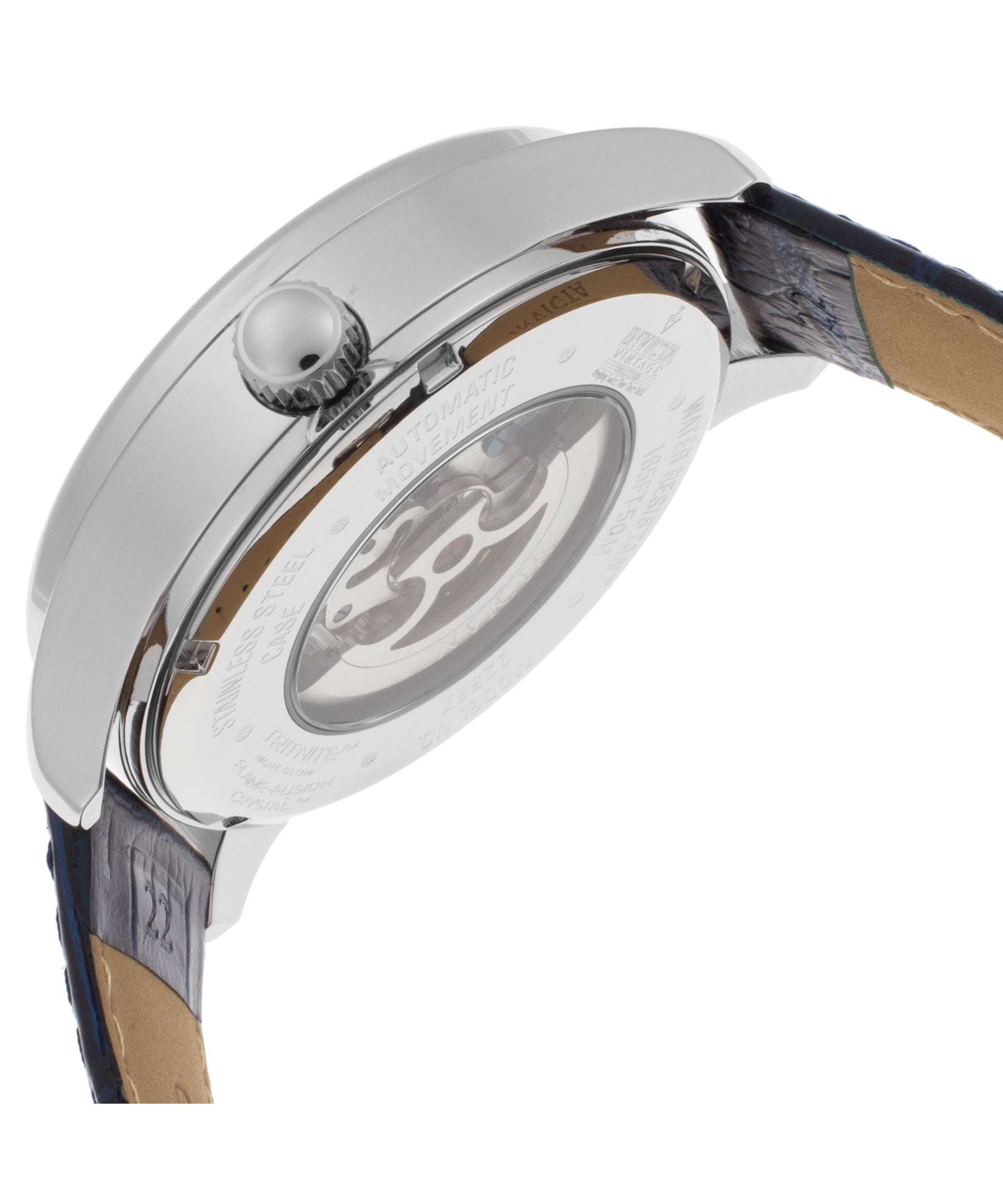 カナダ　時計 Invicta Men's 22567 Vintage Automatic Blue Genuine Leather Silver