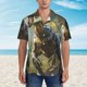 thumbnail image 2 of Balery Ferocious Dinosaur Camisas hawaianas de manga corta para hombre, camisas playeras de corte holgado, camisas de vacaciones con botones,3X-Large, 2 of 7