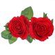 thumbnail image 2 of Mylin Bush Ramo de Rosas Grande Finas Flores Artificiales con 7 Botones Color Rojo Fantasias Miguel Art-4565, 2 of 3
