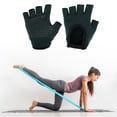 thumbnail image 4 of Unique Bargains Yoga Gloves Anti-slip Fingerless Pilates Gloves One Size Blackish Green, 4 of 5
