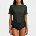 thumbnail image 6 of FchengtaiS Workout T Shirt for Women Drawstring Side Ruched Quick Dry Athletic Tee Short Sleeve Casual Loose Fit Running Tops, 6 of 6