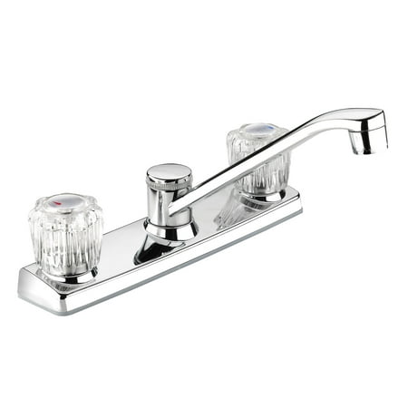 Spout Knob - Belanger EBA65WCP Kitchen Sink Faucet with 8 in. Swivel Spout and Knob Controls in Polished Chrome