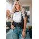 thumbnail image 4 of ABPHQTO Camiseta de Mujer Cuello Redondo Tie-dyed Negra Manga Corta, 4 of 5