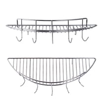 Small Half Round Cooling Racks For Cooking and Baking,304 Stainless Steel Grill Rack with Hooks ,Food Strainers Anti Scorching Grill Racks for Cooking, Roasting, Grilling