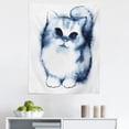 thumbnail image 1 of Navy Blue Tapestry, Kitty Paint with Distressed Color Features Fluffy Cat Best Companion Ever, Fabric Wall Hanging Decor for Bedroom Living Room Dorm, 5 Sizes, Grey White, by Ambesonne, 1 of 1