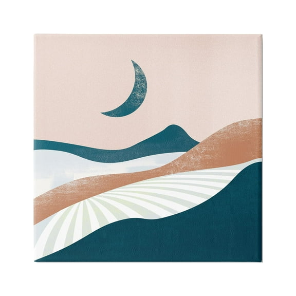 Stupell Industries Boho Desert Moon Landscape Nature Painting Gallery Wrapped Canvas Print Wall Art, 17 x 17