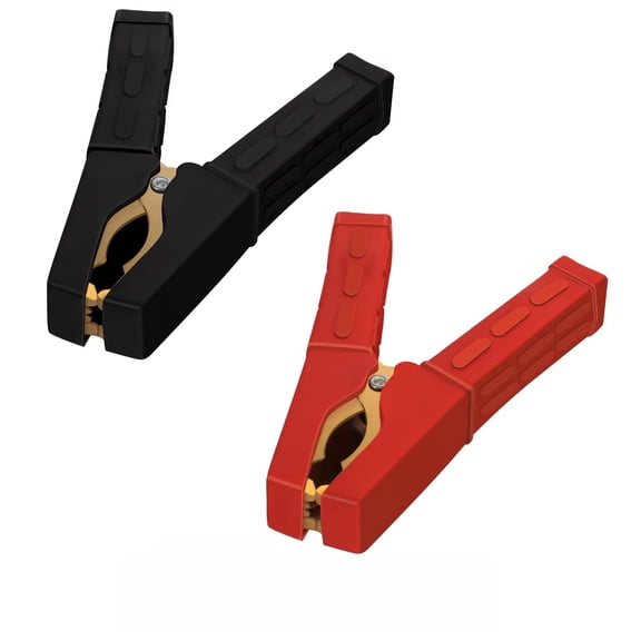 CoolStuff 1 Pair/2 Pair Pure Copper Jumper Cable Clamps, 4 Inch Heavy Duty Battery Alligator Clips with Insulating Sheath,Fit Up to 5AWG Cables,12V 24V 36V Battery Charger Clamps for Car Auto Vehicle