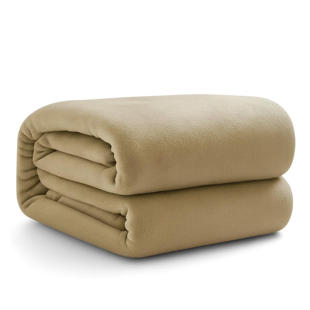 Cobija King Size Bluelander de Franela 100% Poliéster Ultrasuave, Beige