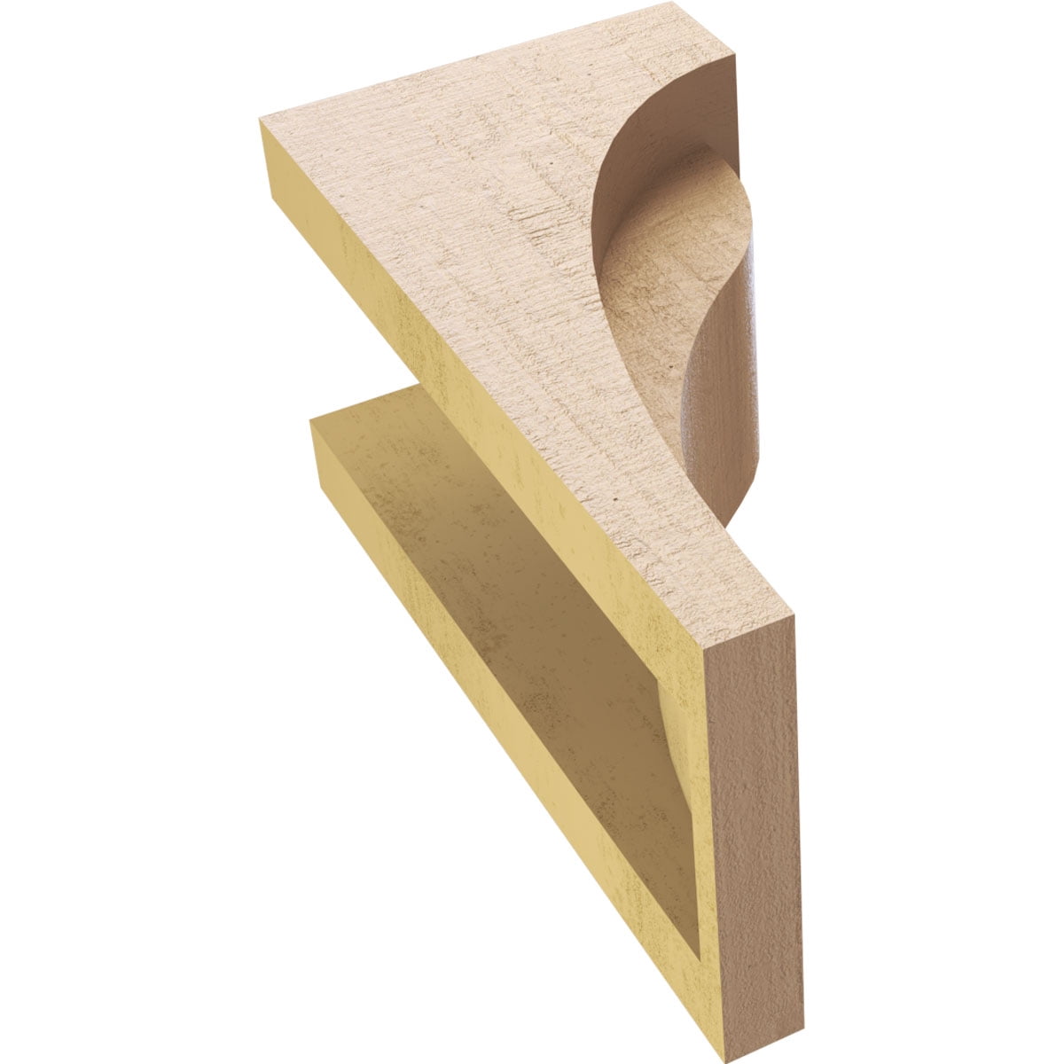 5"W x 5"D x 10"H Wide Helena Rough Cedar Woodgrain TimberThane Corbel, Primed Tan